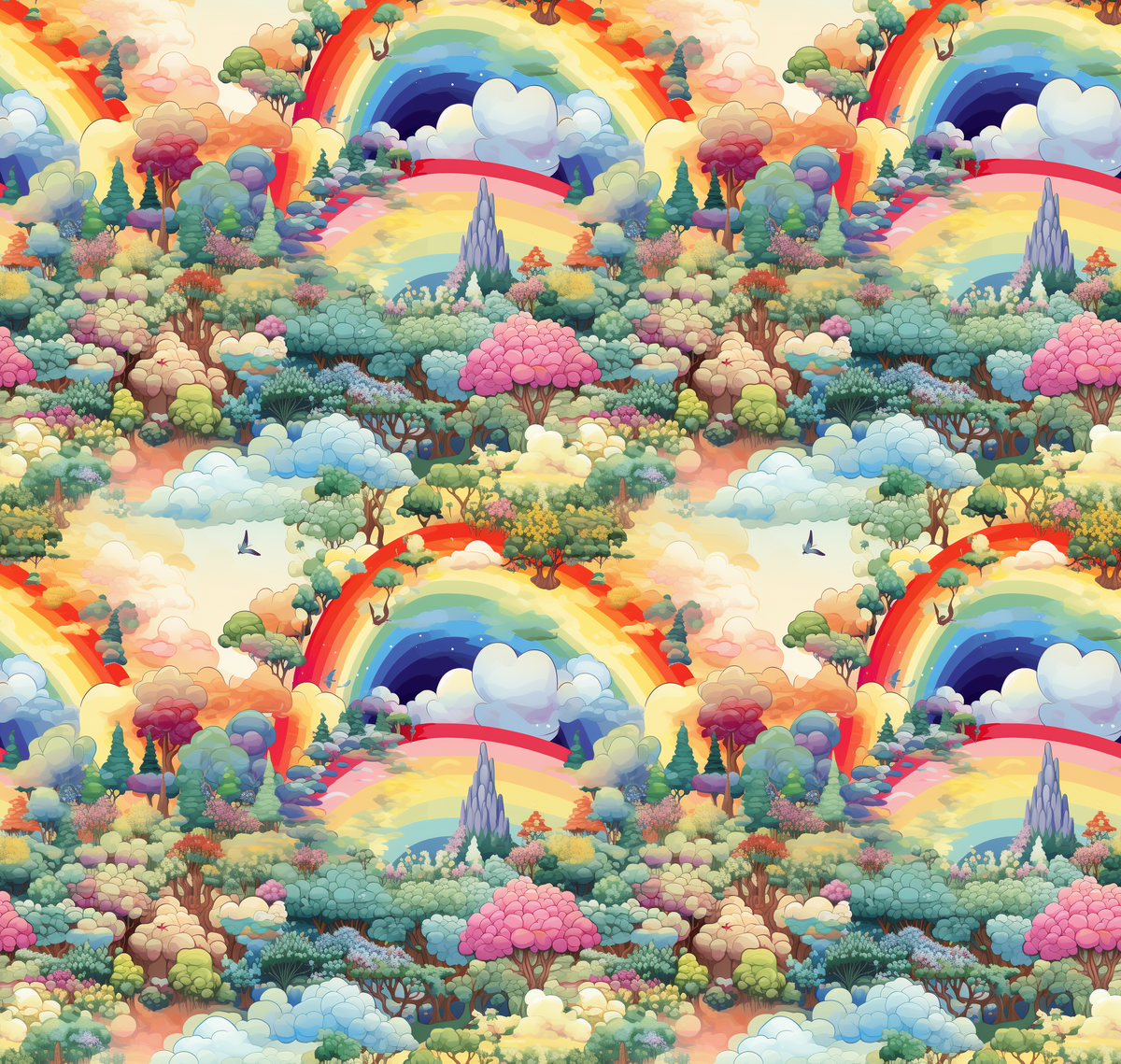 Rainbow Mountain Forest Seamless File