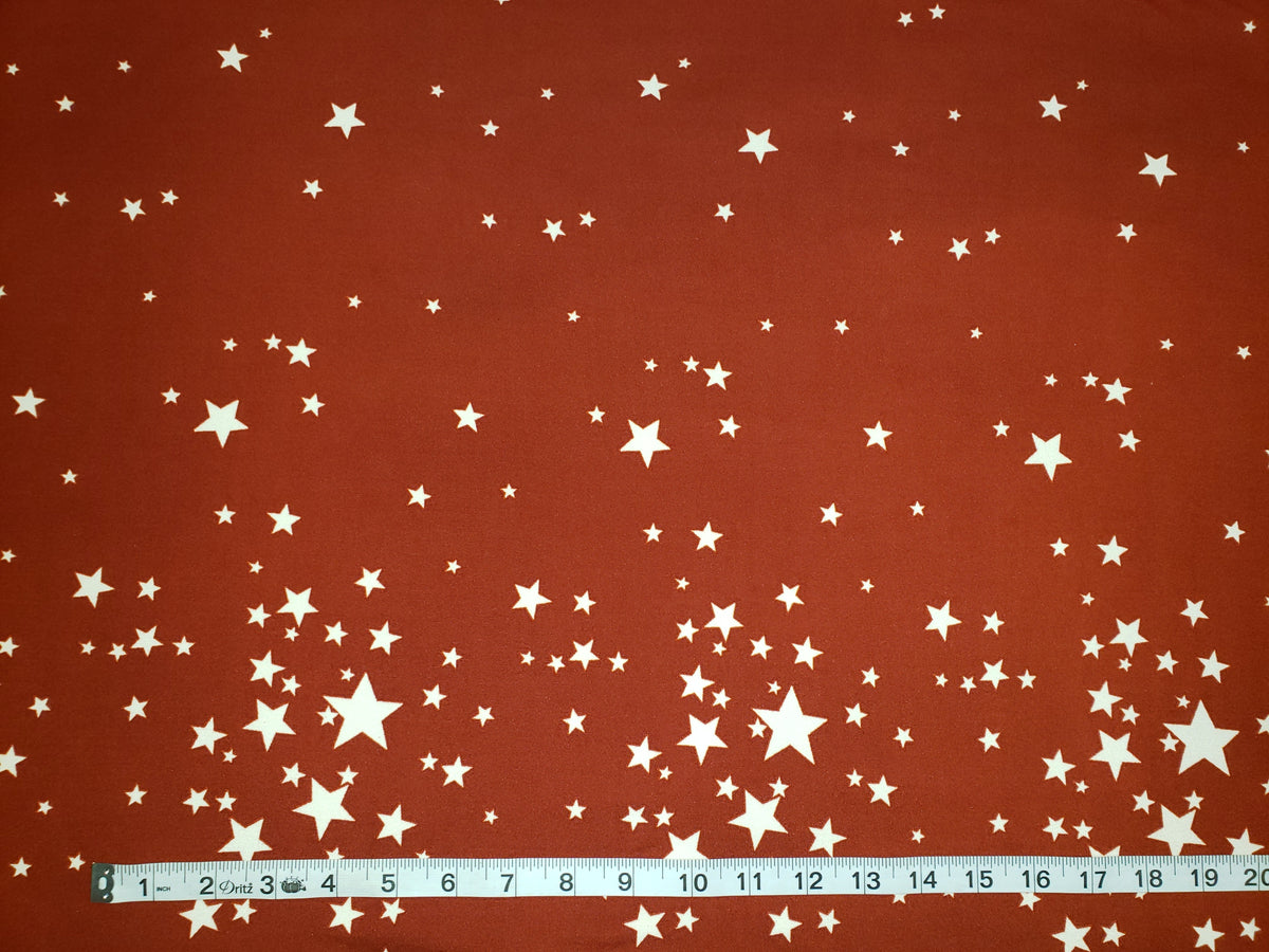 Rust Stars Double Brushed Poly