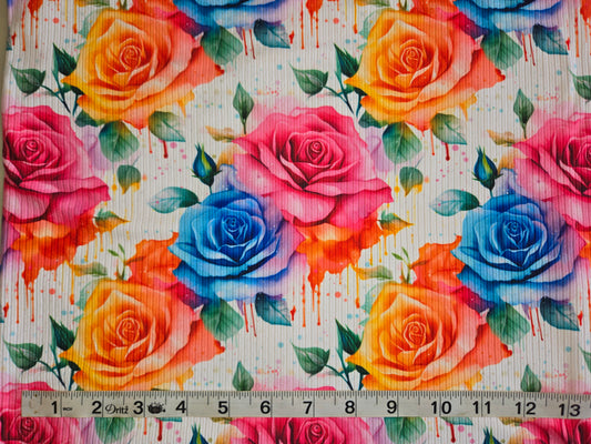 Roses Floral Rib Knit