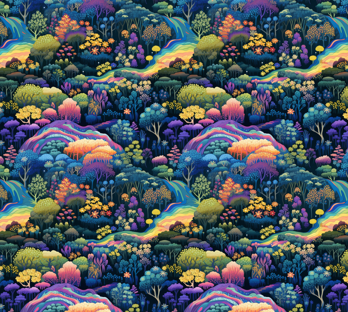 Rainbow Lava Forest Seamless File