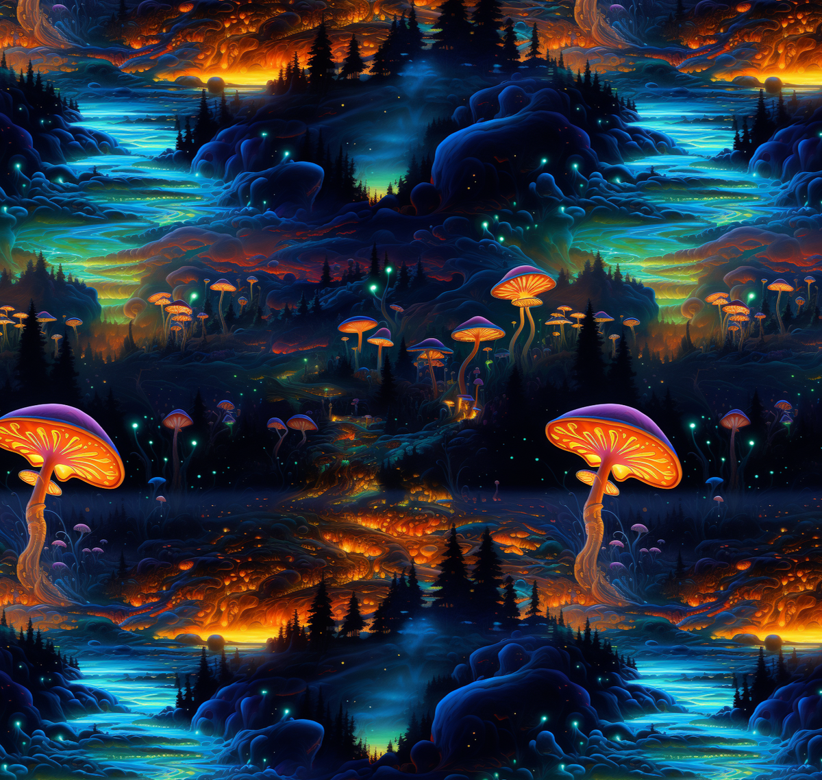 Magical Mushrooms Seamless File