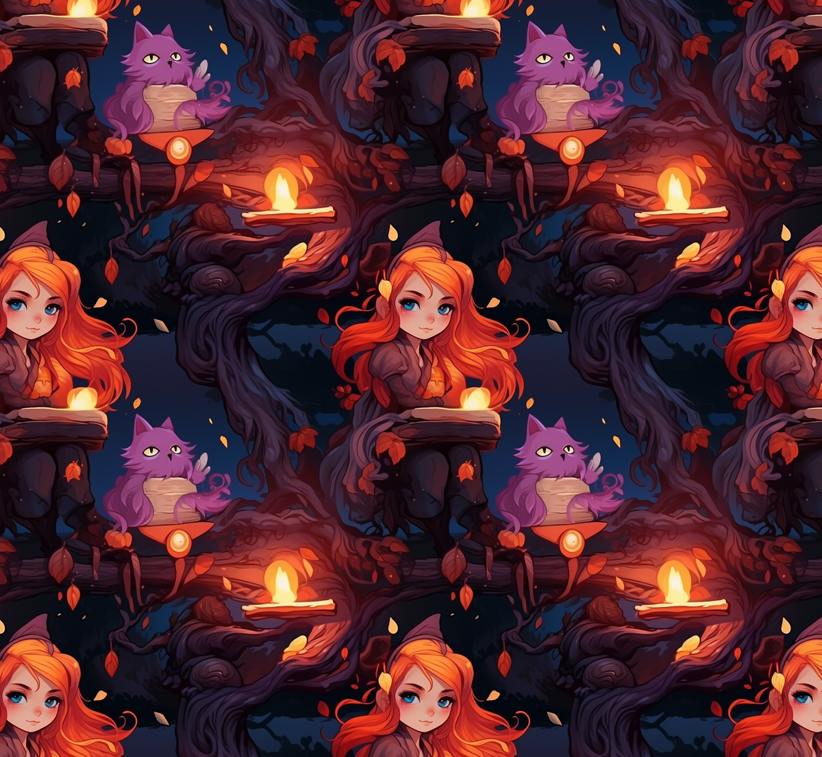 Young Redhead Warlock Seamless File