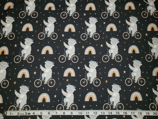Yeti on Bicycle Cotton Lycra Custom