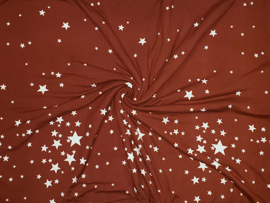 Rust Stars Double Brushed Poly