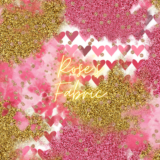 Gold & Pink Sparkle Hearts Seamless File