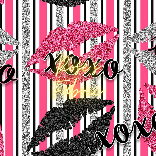 Glitter Stripe Xoxo Lips Seamless File