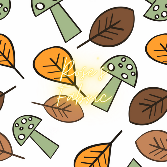 Mushroom & Leaves Seamless File