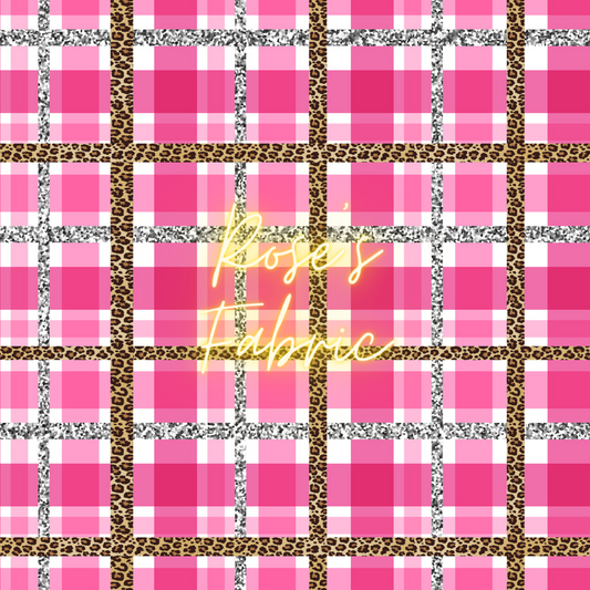 Glitter Cheetah Pink Plaid Seamless File